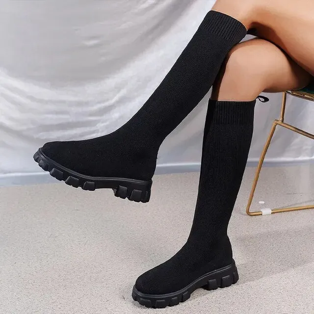 Casual Knee High Sock Boots for Women | Perfect for Casual Days