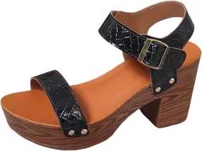Heeled Sandals Strappy Square Open Toe Heels Toe Square Heels Comfortable Beach Shoes Sandals