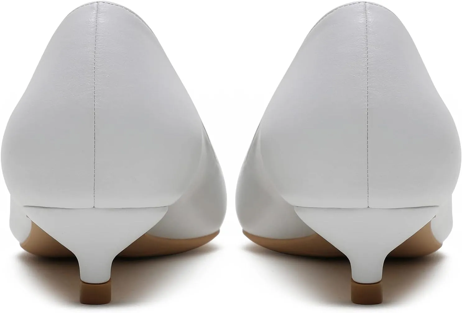 MOOMMO Low Kitten Heel Pumps for Women Pointed Toe Satin Dress Shoes Slip On 1 Inch Low Heel Work Pumps Comfy Basic Casual Office Evening Party Bridal Pump Shoes 4-13 M US