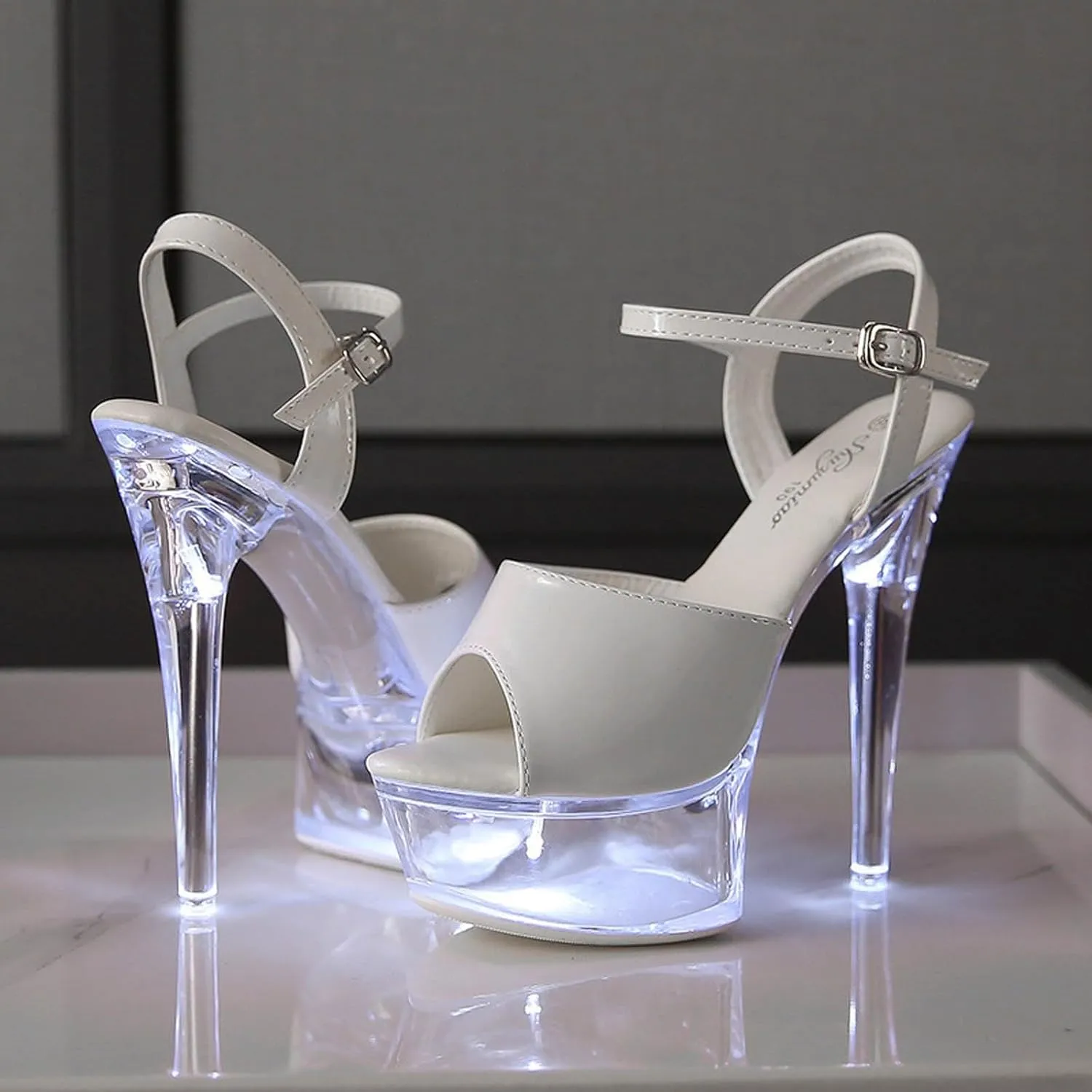 Sandals Strappy Heels Ankle Strap Lace Up Heels Chunky Heel Fashion Shoes