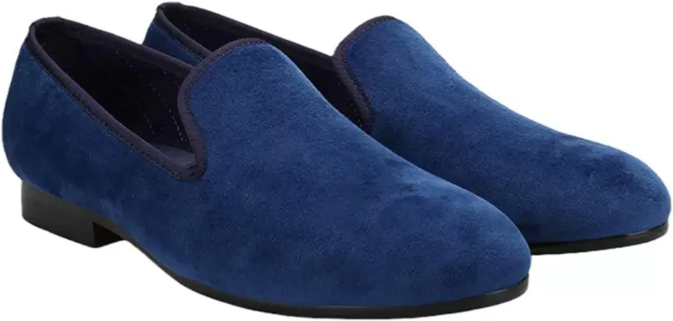 Santimon Men's Loafers Prom Wedding Dress Velvet Slip On Penny Loafers Fashion Tuxedo Casual Business Luxury Shoes Smoking Party Disco Moccasins for Men Boy