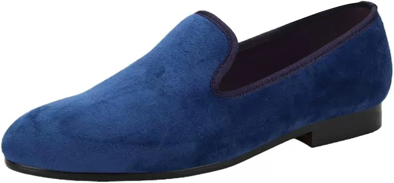 Santimon Men's Loafers Prom Wedding Dress Velvet Slip On Penny Loafers Fashion Tuxedo Casual Business Luxury Shoes Smoking Party Disco Moccasins for Men Boy