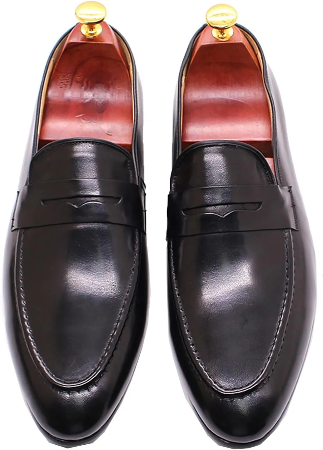 Santimon Men's Loafers Slip On Dress Casual Prom Shoes Genuine Leather Penny Loafers Mens Fashion Wedding Tuexdo Formal Business Suit Loafer Comfortable Walking Shoes