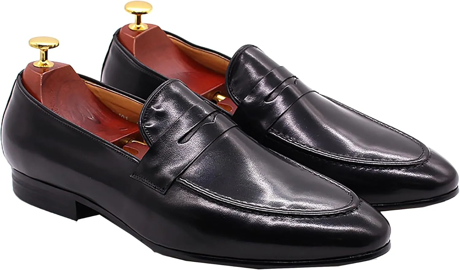 Santimon Men's Loafers Slip On Dress Casual Prom Shoes Genuine Leather Penny Loafers Mens Fashion Wedding Tuexdo Formal Business Suit Loafer Comfortable Walking Shoes