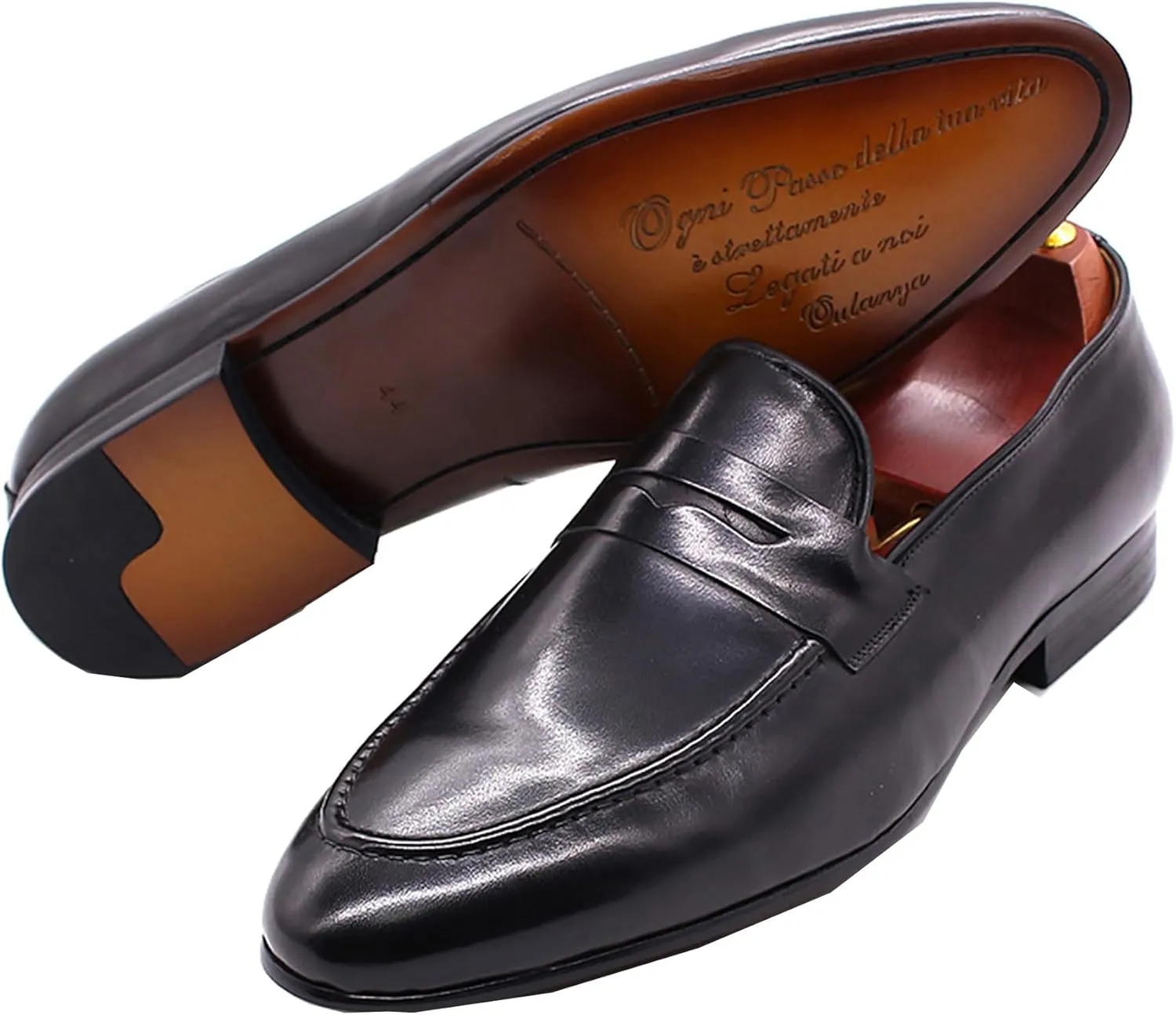 Santimon Men's Loafers Slip On Dress Casual Prom Shoes Genuine Leather Penny Loafers Mens Fashion Wedding Tuexdo Formal Business Suit Loafer Comfortable Walking Shoes