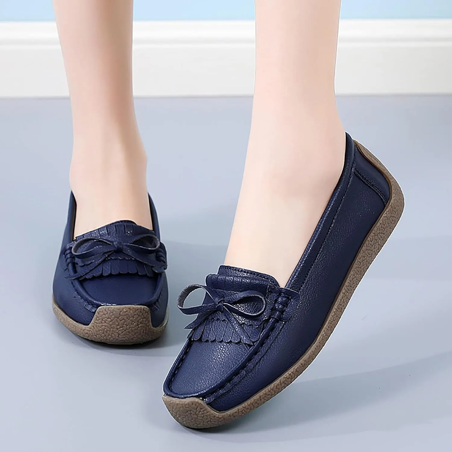 Tassel Decoration Slip On Women Comfort Walking Flat Loafers Casual Shoes Driving Loafers Walking Shoes Wedges