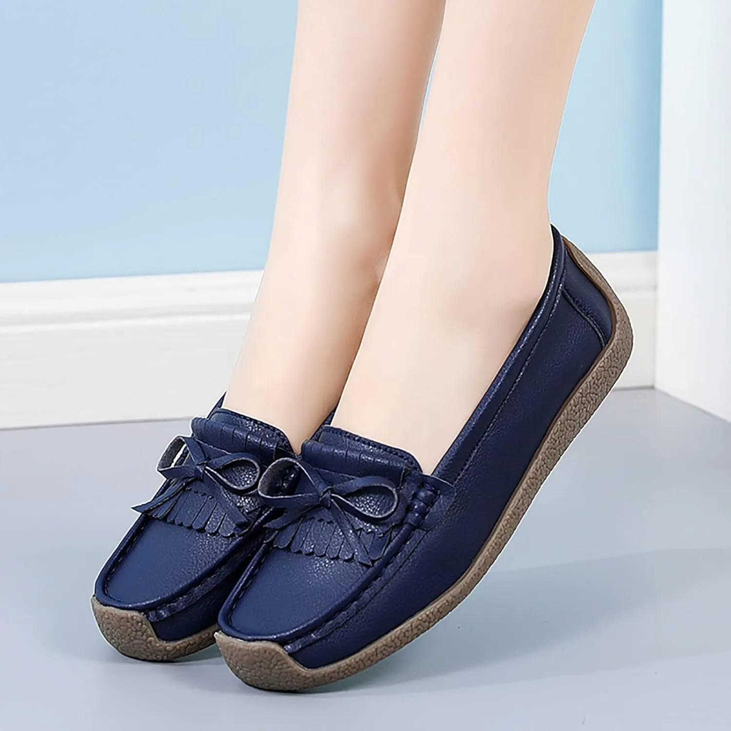 Tassel Decoration Slip On Women Comfort Walking Flat Loafers Casual Shoes Driving Loafers Walking Shoes Wedges