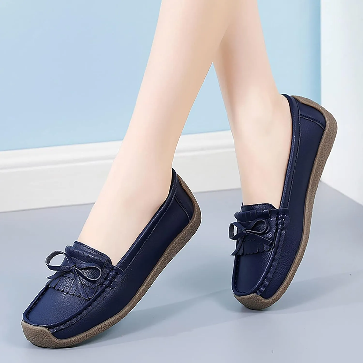 Tassel Decoration Slip On Women Comfort Walking Flat Loafers Casual Shoes Driving Loafers Walking Shoes Wedges