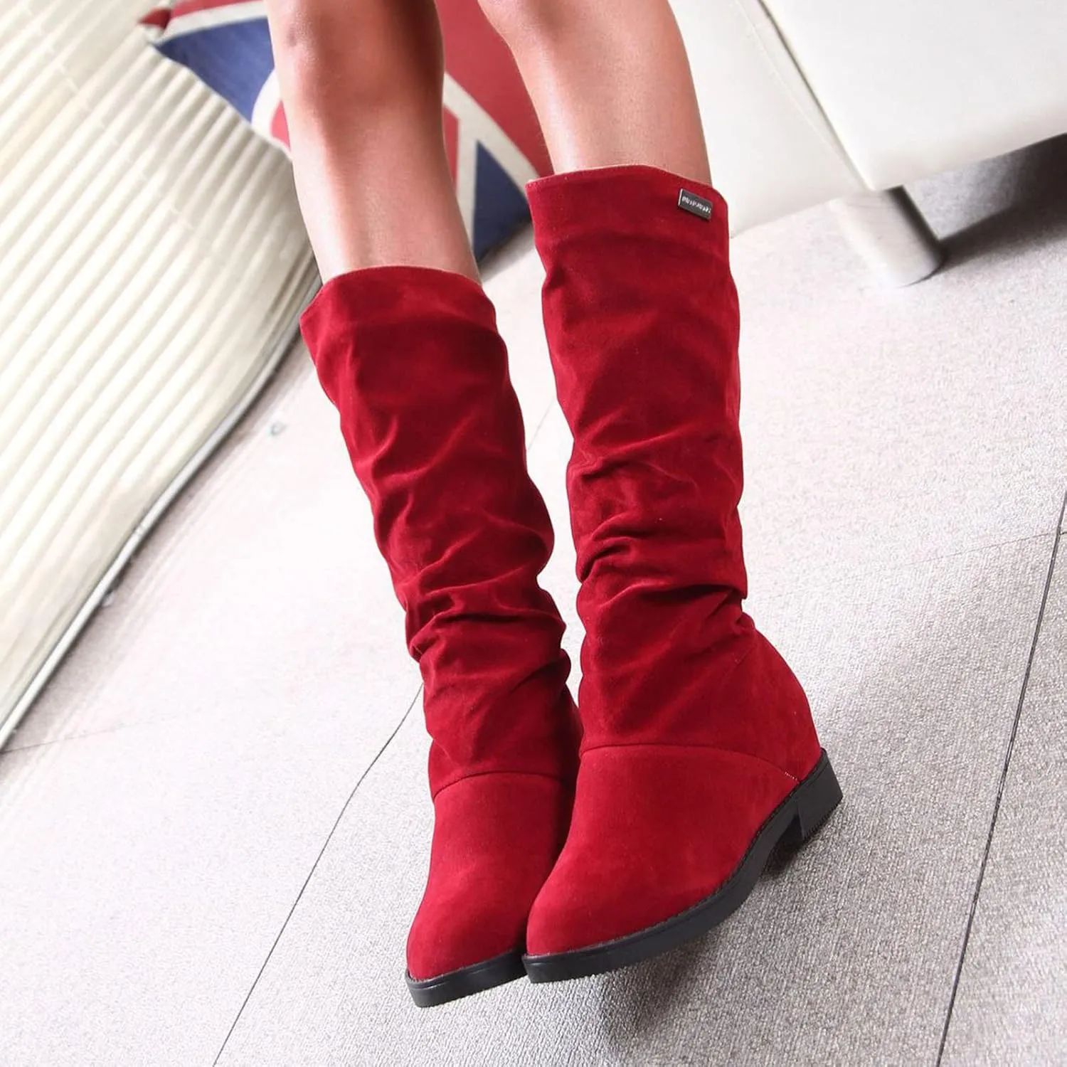 Winter Boots For Women Suede Flats Thigh High Boots Pull On Knee High Boots Mid Calf Fall Winter Warm Boots