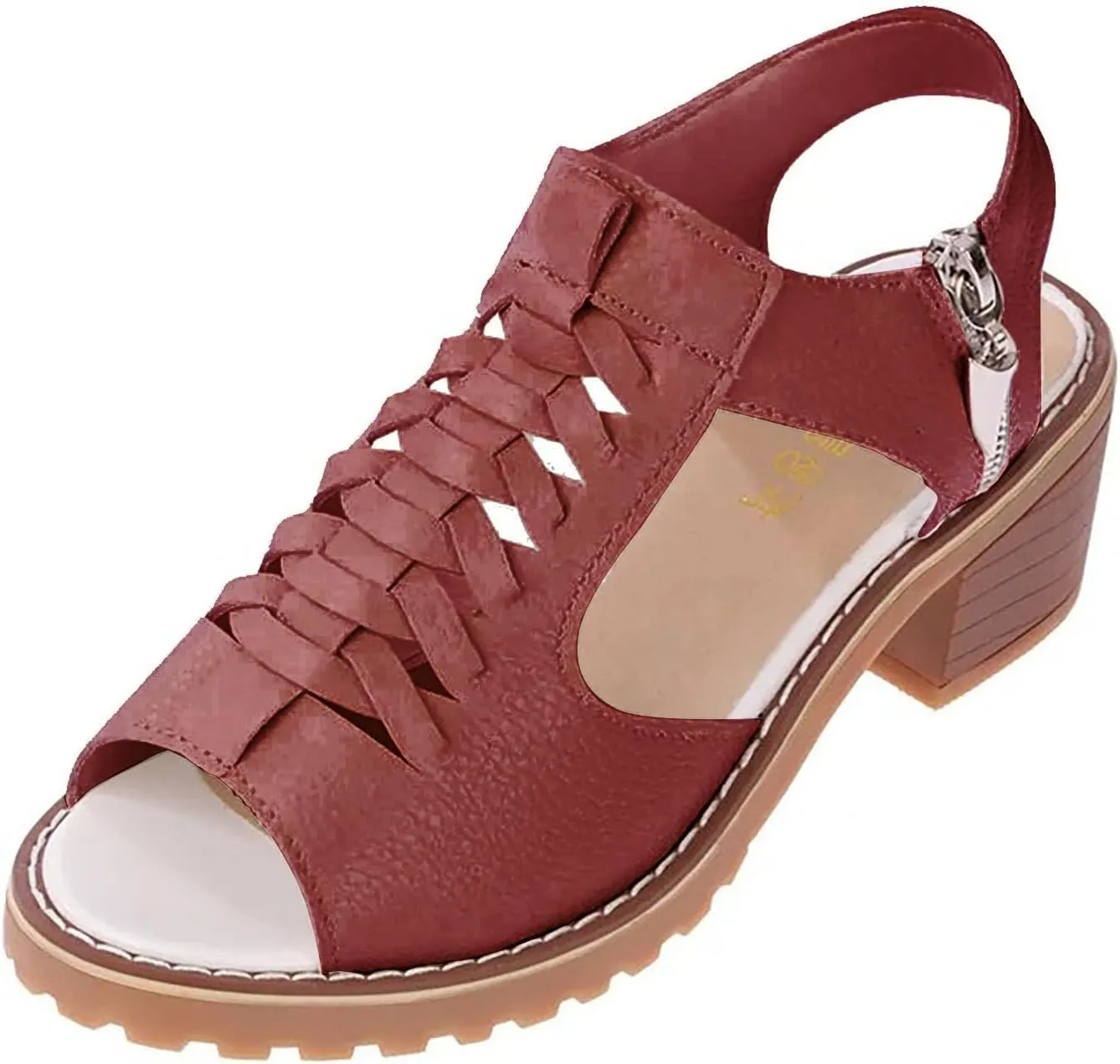 Women Sandals Platform Heels for Women Lightweight Chunky Open Toe Stylish Sandals with Adjustable Ankle Strap