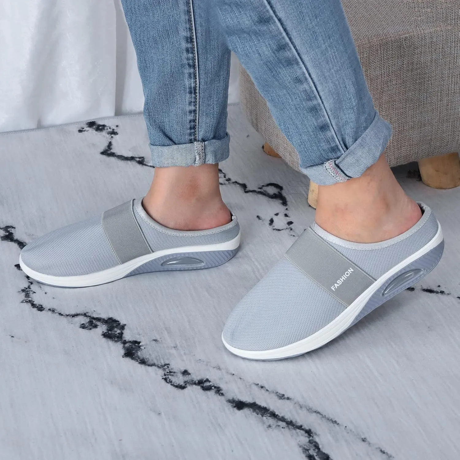 Women's Casual Slip on Half Shoes Breathable Tennis Shoes Womens Wide Width Women Casual Shoes Platform Sneakers Red Tennis Shoe Loafers Casual Slip On