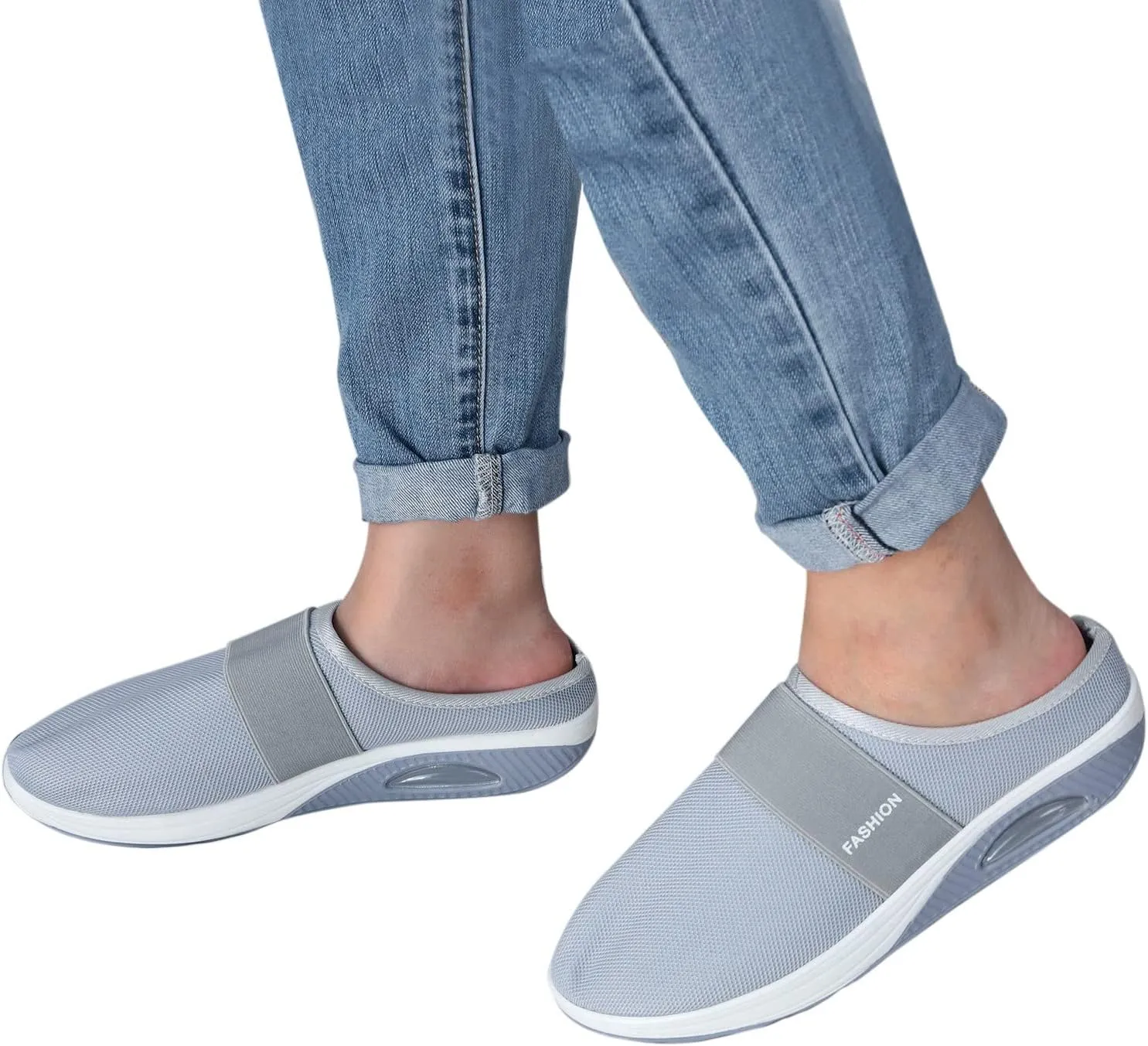 Women's Casual Slip on Half Shoes Breathable Tennis Shoes Womens Wide Width Women Casual Shoes Platform Sneakers Red Tennis Shoe Loafers Casual Slip On