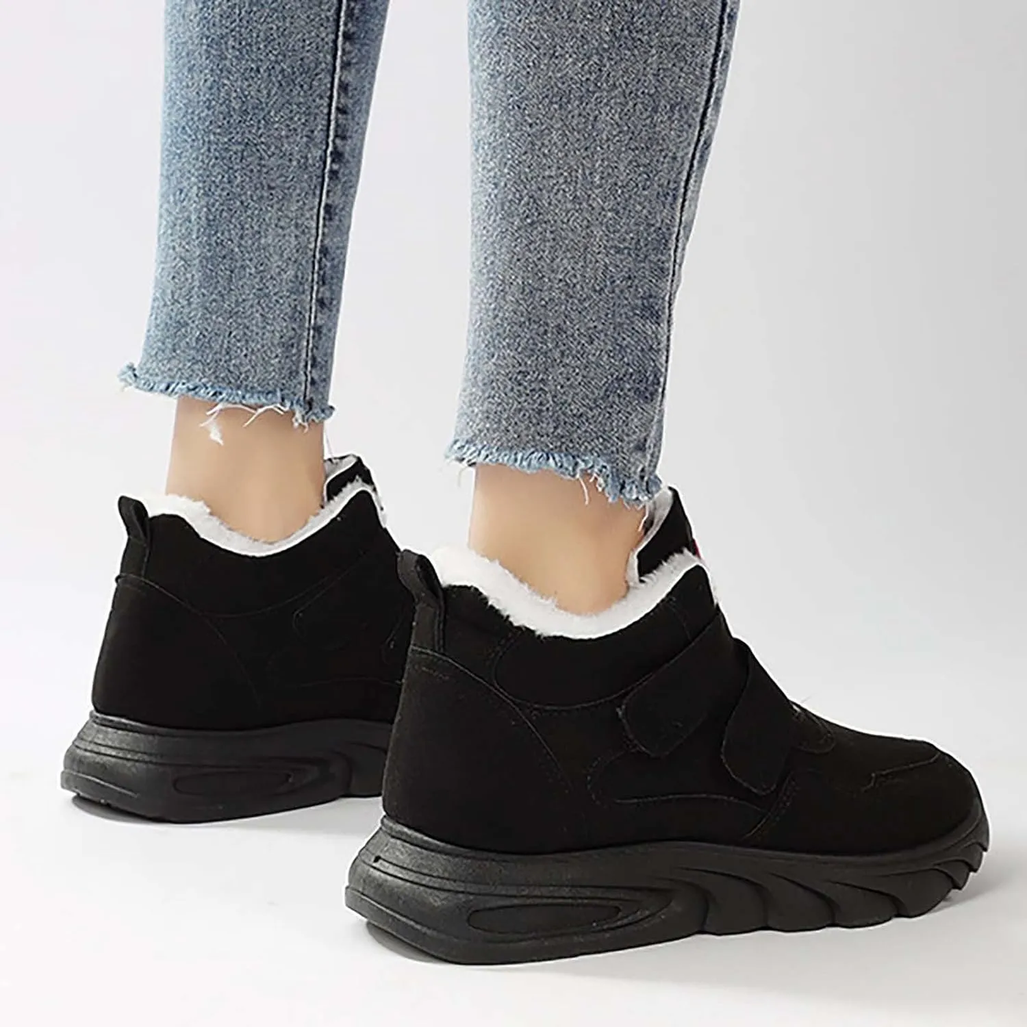 Women's Snow Boots Non-Slip Casual Sneakers Plush Lined Casual Shoes Winter Padded Warm Women's Extra Wide Boots