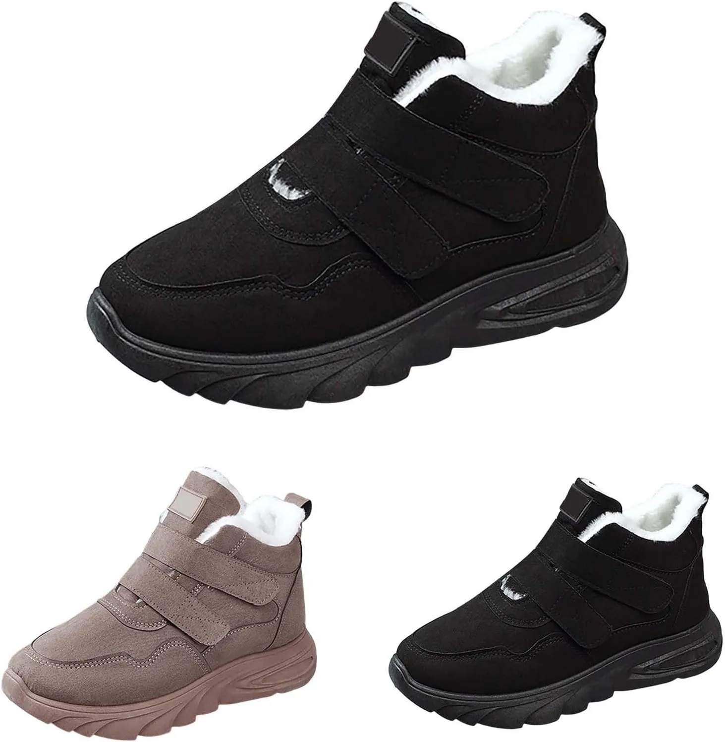 Women's Snow Boots Non-Slip Casual Sneakers Plush Lined Casual Shoes Winter Padded Warm Women's Extra Wide Boots