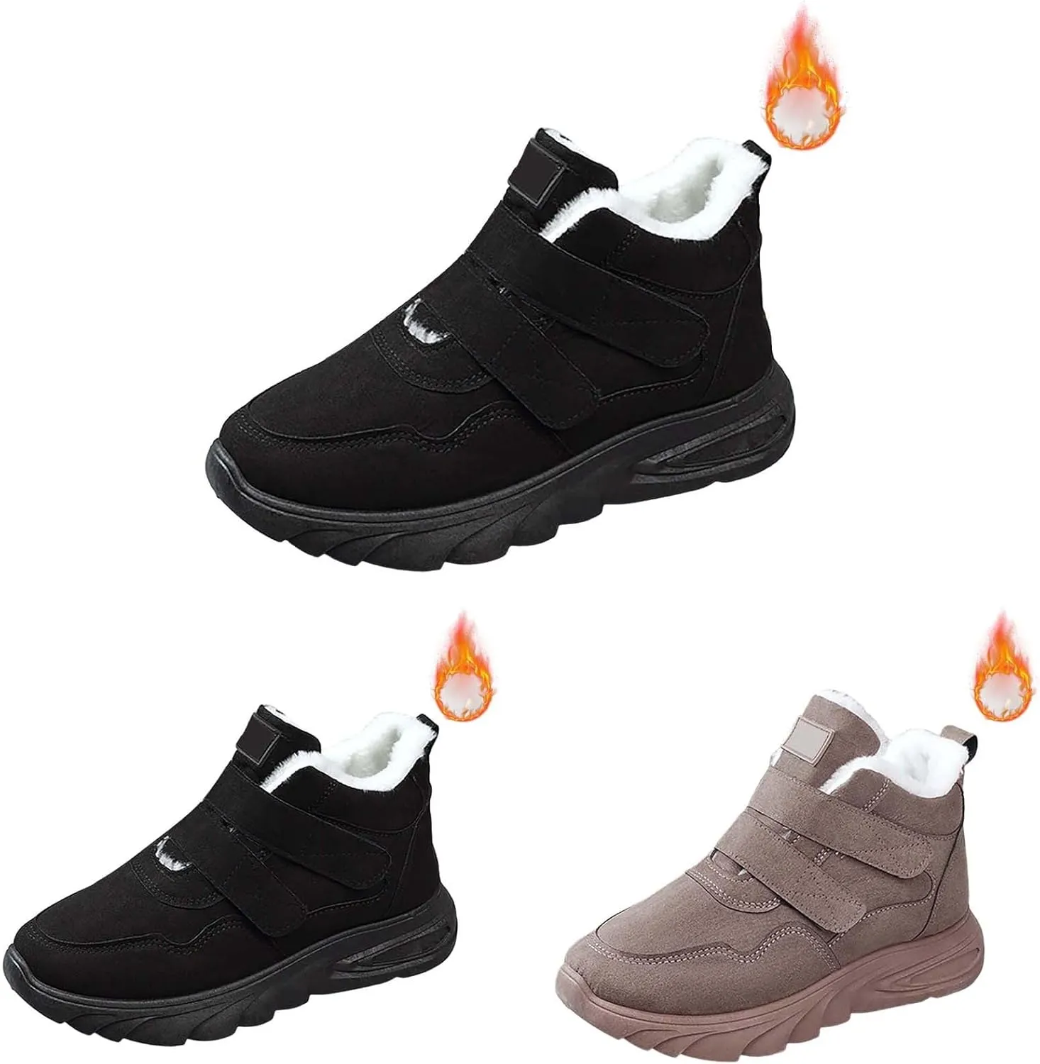 Women's Snow Boots Non-Slip Casual Sneakers Plush Lined Casual Shoes Winter Padded Warm Women's Extra Wide Boots